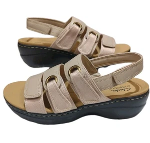 Clark's Women's Sandals 8M Sand/Beige Leather Merliah2 Bali Sand Combi NIB - Picture 1 of 10