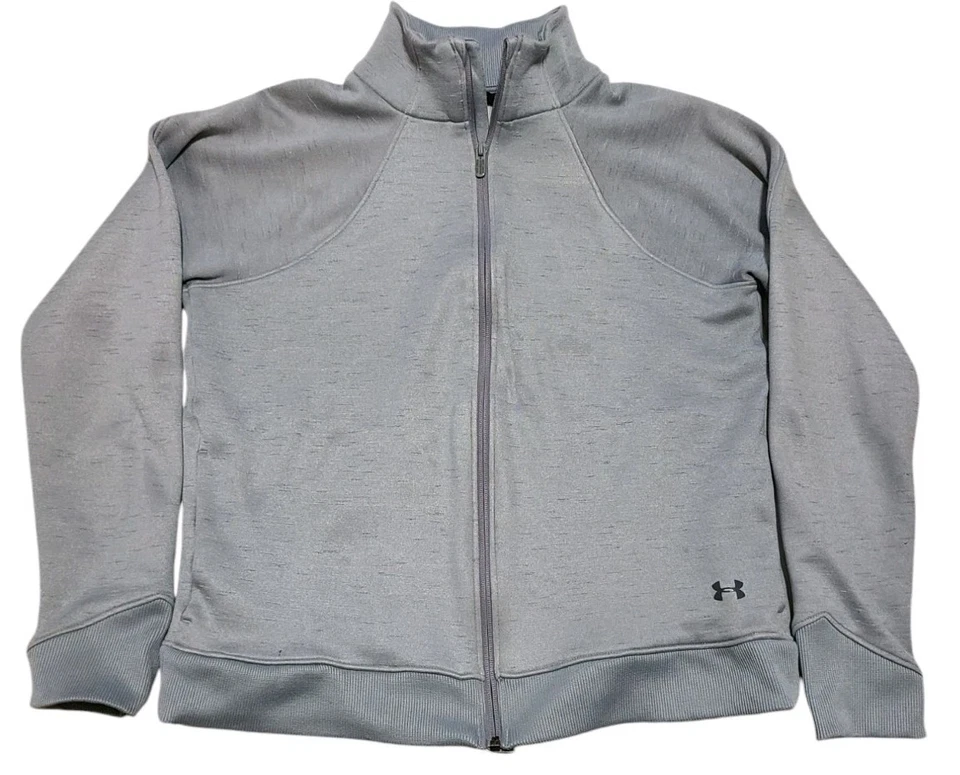 Top Under Armour para mujer polar cremallera completa medio acero gris manga larga Foto 1 de 4