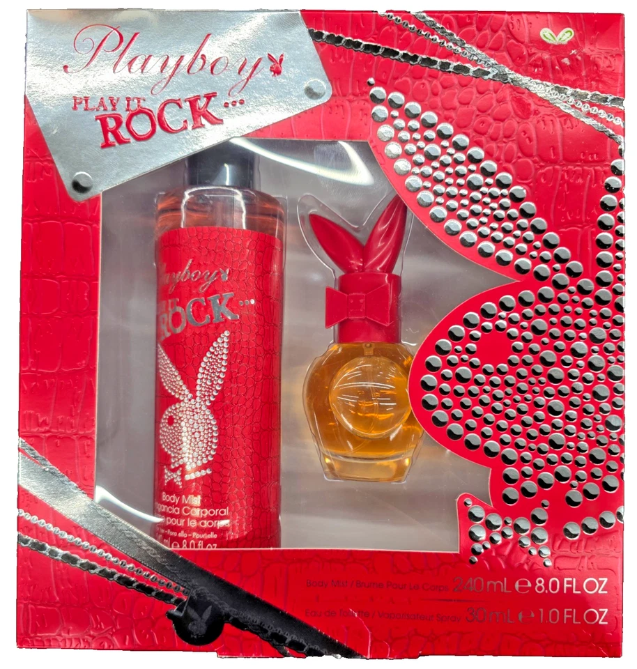 NUEVO Playboy Play it Rock 1 FL.OZ Eau de Toilette y 8 FL oz Body Mist Set de Regalo Foto 1 de 1