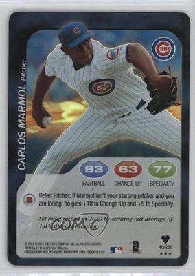 2011 Topps Attax Foil Carlos Marmol #40 - Image 1 of 2