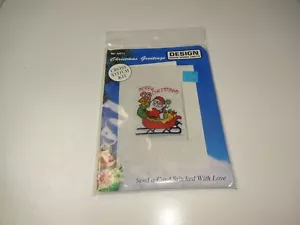 Design Works Christmas Greetings Cross Stitch Card Kit 5511 Santa In Sleigh - Picture 1 of 2