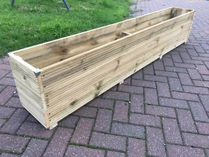 DEEP PLANTER - Super JUMBO EXTRA LARGE Tall Long Wooden Trough Decking Garden - Picture 1 of 7