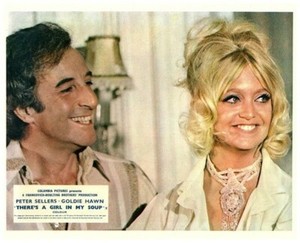 There's a Girl In My Soup Original Lobby Card Peter Sellers Goldie Hawn smiling 