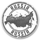 2 x Vinyl Stickers 10cm (bw) - Russia Travel Map Stamp Russian  #40285