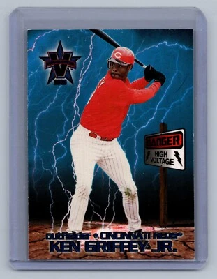 KEN GRIFFEY JR. 2000 VANGUARD HIGH VOLTAGE BLUE FOIL #13  CINCINNATI REDS - Image 1 of 2