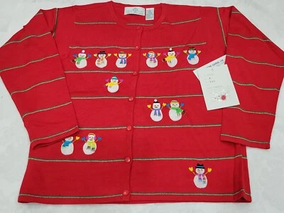 NUEVO CON ETIQUETAS Phillip&Jane Gordon Diseño Opciones NAVIDAD Cárdigan Feliz MUÑECOS DE NIEVE DECORACIÓN M Foto 1 de 4