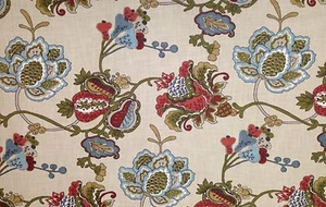 RICHLOOM LEBEAU DUNA MARFIL VERDE FLORAL TEJIDO DE CESTA MUEBLES TELA POR YARDA - Imagen 1 de 5