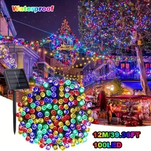 100LED Solar String Lights Outdoor Garden Waterproof Christmas Tree Lights Decor - Picture 1 of 6