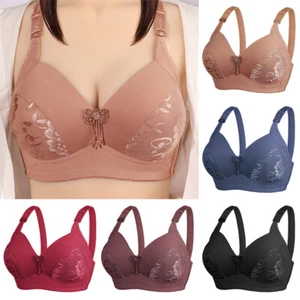 Sexy Women's Wireless Lingerie Push Up Bra Brassiere Plus Size 40-50 A B C D Cup - Picture 1 of 16