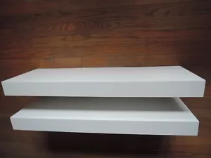 PAIR of WHITE FLOATING SHELVES by Kith 30 X 10 X 2 3/8 with Mounting Brackets - Picture 1 of 20