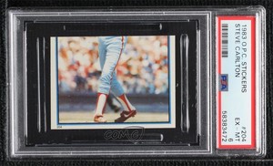 1983 O-Pee-Chee Album Stickers Steve Carlton #204 PSA 6 HOF