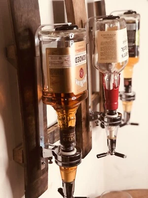 4 Liquor Dispenser/Bourbon Stave Liquor dispenser/Wall Mount Dispenser - Image 1 of 4