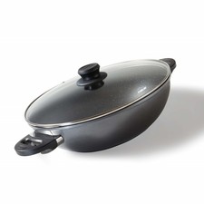 Wok STONELINE 32 cm, con coperchio, in alluminio fuso, padella wok