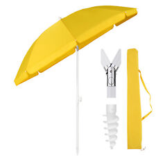 Sekey 160 cm Sonnenschirm Strandschirm mit Schutzhülle für Balkon Garten UPF 50+