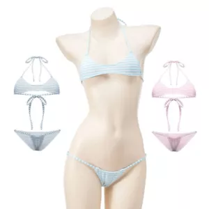 Women Bikini Panty Lingerie Set Briefs Swimsuit Tiny Bra Halter Neck Underwear - Picture 1 of 27