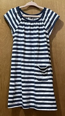 Tea Collection Blue & White Stripe Dress With Pocket, Girls Size 5 - Image 1 of 4