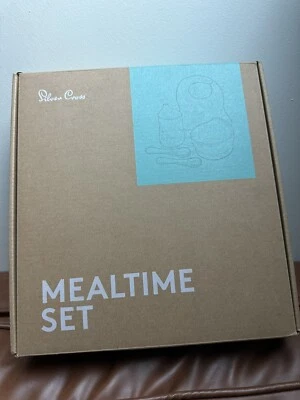  Baby Mealtime Set Bib Spoons Pot Beaker Silicone - image 1 of 4