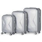 Abs Luggage 3 Piece Set Suitcase Spinner Hardshell Lightweight Tsa Lock Silver