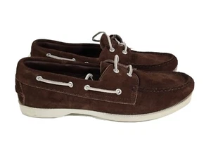 Vintage Cole Haan 2 Eye Boat Shoes Brown Suede Sz 8 - Picture 1 of 7