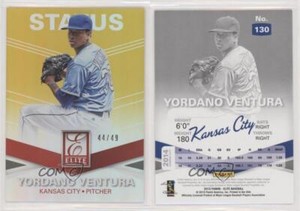 2015 Panini Elite Status Gold /49 Yordano Ventura #130