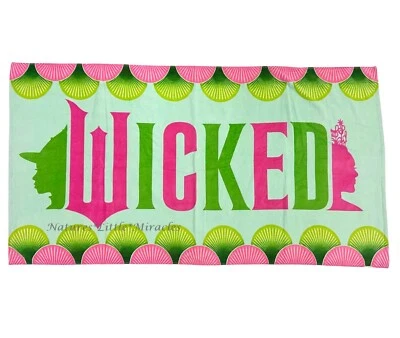 Wicked Beach Towel Swimsuit Cover Up Girl Boy Women Adult 34 x 64 Pink Green NWT - Image 1 of 3