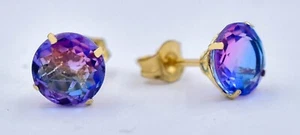 TOURMALINE 2.06 Cts STUD EARRINGS 14K SOLID GOLD - New With Tag - MADE IN USA - Picture 1 of 6