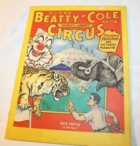 Vintage Cole Brothers and Clyde Beatty Zirkusprogramm 1973 Dave Hoover persönlich - Bild 1 von 3