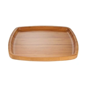 8" x 8" Organic Bamboo Decorative Display Table Top Tea Serving Tray Plate - Picture 1 of 7