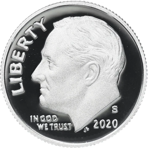 2020 S Roosevelt Dime Gem Deep Cameo CN-Clad Proof US Coin Cover
