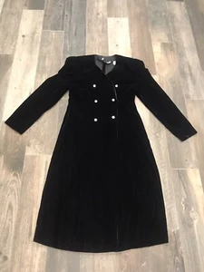 Vestido/chaqueta Albert NIPON vintage de terciopelo con botones de estrás talla 12 - Imagen 1 de 5