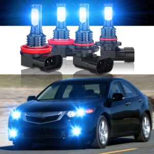 FIT Acura TSX 2009-2014 -4X LED DRL Daytime Running Light + Fog bulb 8000K Blue - Picture 1 of 10