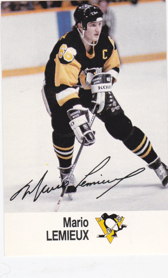 88/89 ESSO..MARIO LEMIEUX..ALL-STAR COLLECTION STICKER..PENGUINS..COMBINED SHIP - Image 1 of 1