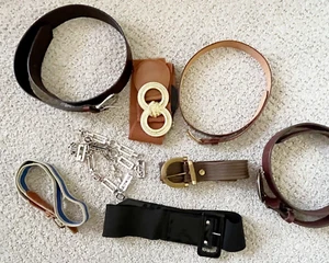 Damen Vintage Gürtel Set S M L breit schmal Kette Western Canvas Netz Kostüm 8x - Bild 1 von 13
