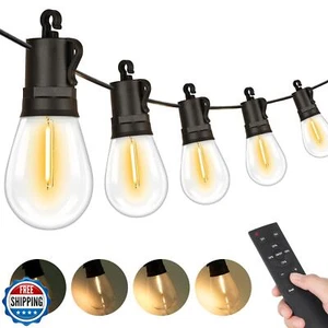 LED Outdoor String Lights, 50FT Waterproof Patio Light with Remote and 16 Dim - Picture 1 of 5