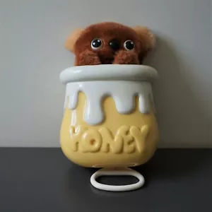 TOMY Music Box Pull String Plush Bear In Honey Pot Baby Crib Toy 1985 Vintage - Picture 1 of 17