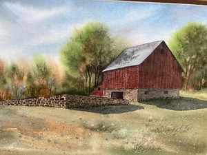 "Summertime" Watercolor by Linda McNeil Framed & Matted - Picture 1 of 11
