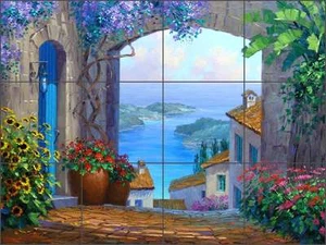 Ceramic Tile Mural Backsplash Senkarik Mediterranean Sea Capri Art MSA056 - Bild 1 von 4