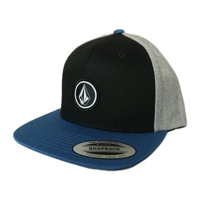 Volcom Quarter Twill Snapback Hat Cap Black/Gray - Image 1 of 2
