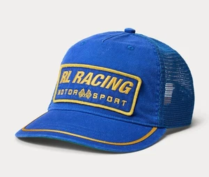 Polo Ralph Lauren RL Racing Logo Patch Twill Ball Cap Heritage Blue SnapBack Hat - Picture 1 of 8