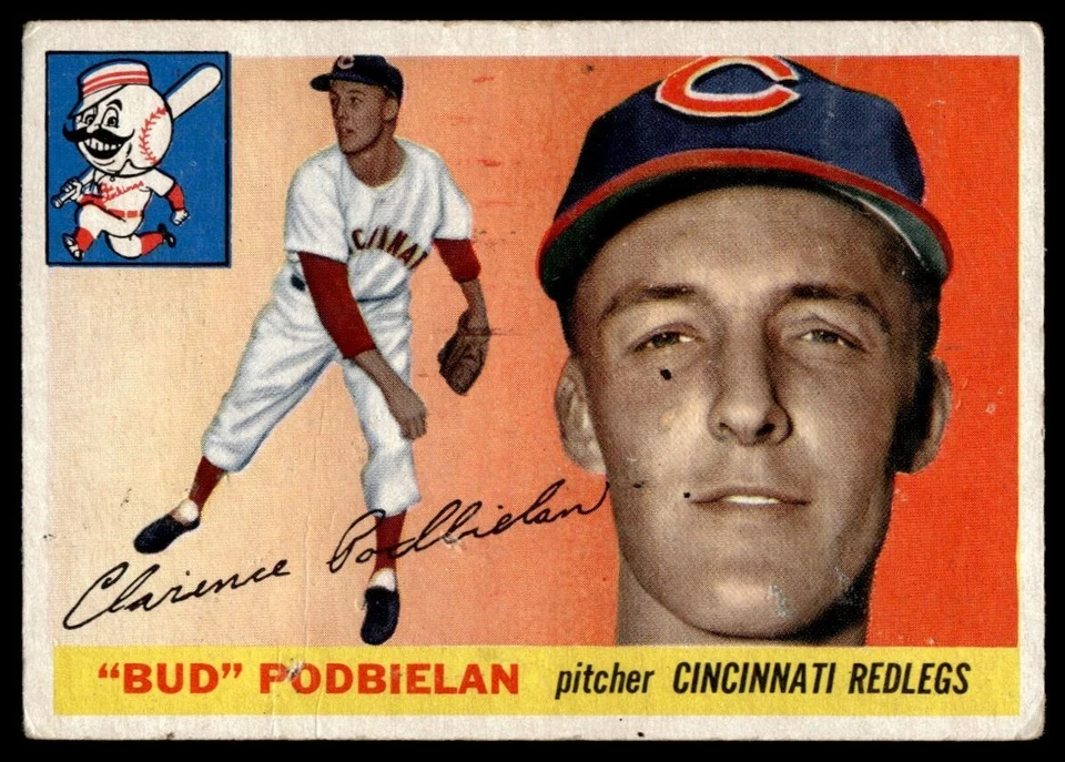 1955 Topps Bud Podbielan Cincinnati Redlegs #153 A1 - Image 1 of 2