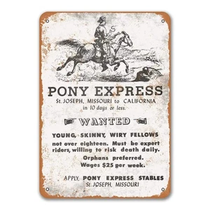1861 Pony Express Vintage Look Reproduktion Schilder Metall Wand Poster Blechschild... - Bild 1 von 7