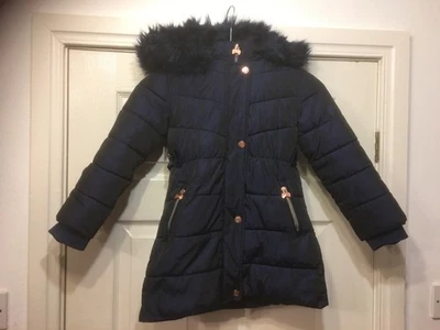 Ted Baker Girls Parka Winter Coat Age 6 Fur Lined Hood Pockets Lined - Image 1 of 4