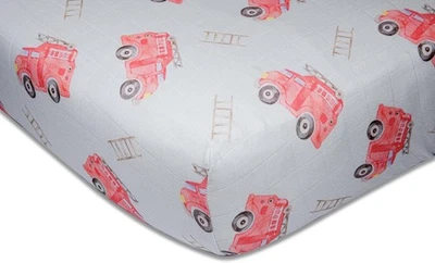 immispace - Sábana de cuna de muselina ultra suave | 30% 52 x 28 pulgadas, camión de bomberos  Foto 1 de 4