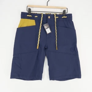 La Sportiva Talus Shorts Mens M Navy Yellow Stretch Drawstring Hiking - Picture 1 of 10