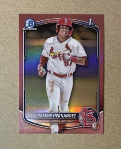 2025 Bowman Chrome Baseball Sammy Hernandez 1st Rose Refractor Card #BCP-66/15 - Bild 1 von 2