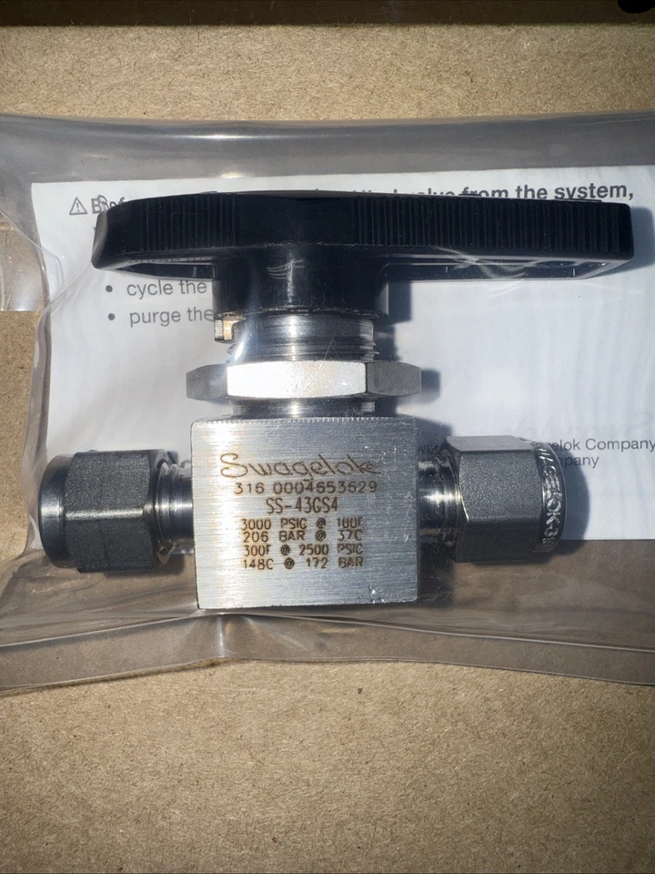 Swagelok 1 Piece 40G Series Ball Valve 1/4 in.  (SS-43GS4) - Image 1 of 1