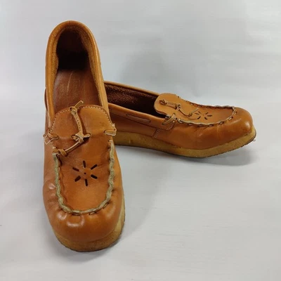 Zapatos para mujer Thom Mcan de colección años 70 mocasín cuero suela de goma talla 6? Foto 1 de 4