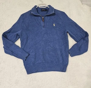 Polo Ralph Lauren Pullover Pulli Baumwolle Strick Herren Pulli XS Navy Quarter Zip - Bild 1 von 12