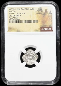 ITALY, Lucca. Henry III-V, 1039-1125. Hammered Silver Denaro, NGC AU Details - Picture 1 of 2