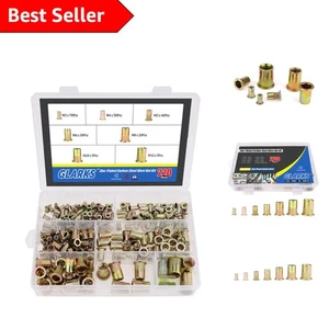 Vielseitiges 220-teiliges Nietmuttern-Set - Kohlenstoffstahl verzinkt M3 bis M12 Größen - Bild 1 von 7